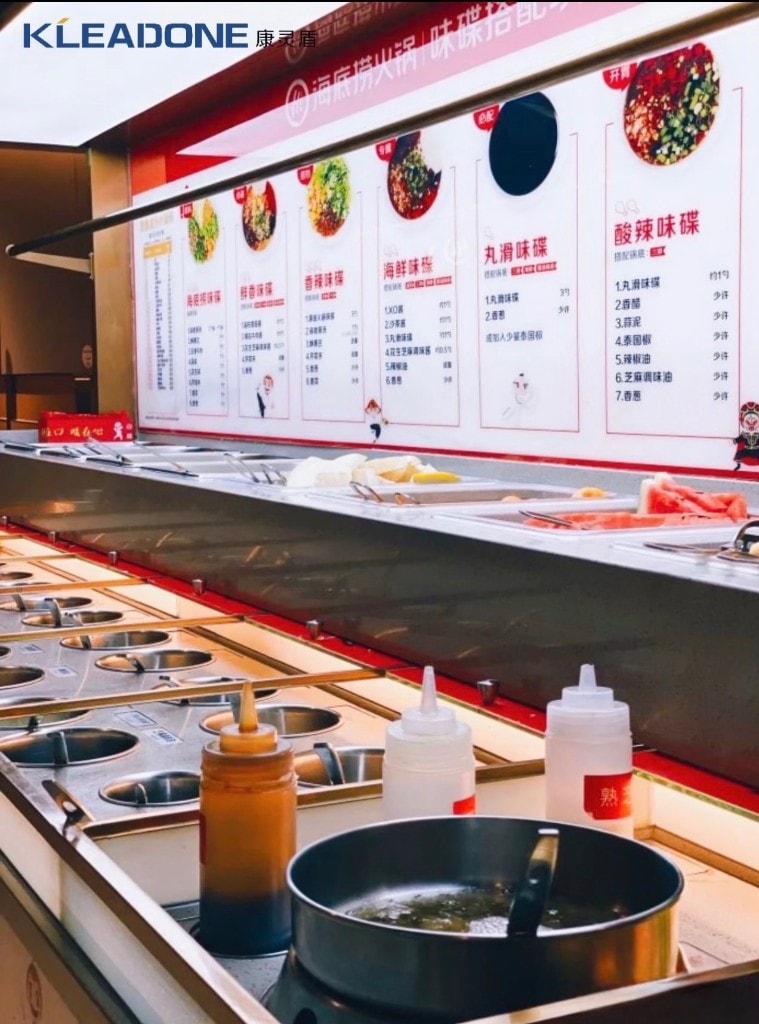 Self-serve sauce and condiment station
