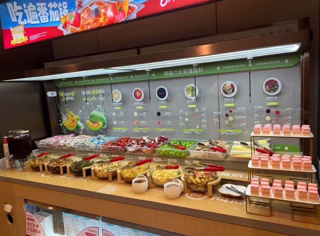 Self-serve snacks and appetizers bar